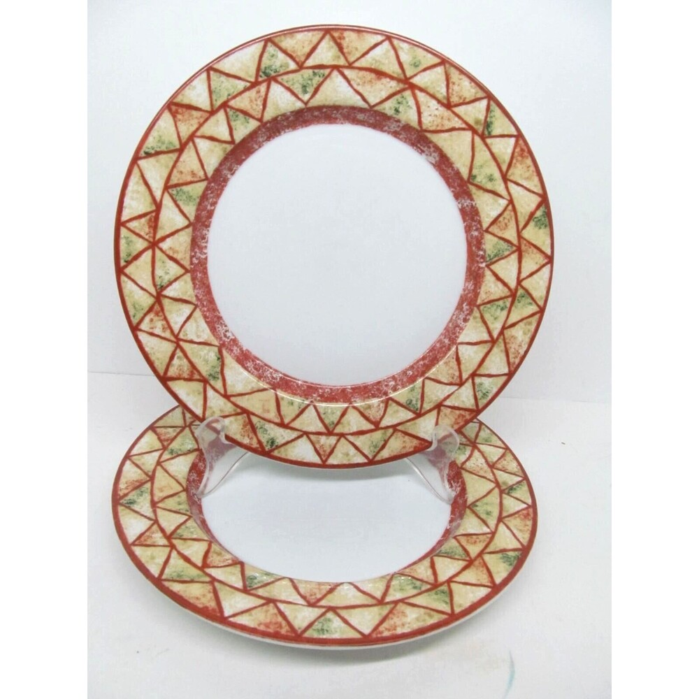 Dansk Travatine Rust Set Of 2 Discontinued Vintage 11" Dinner Plates   1997